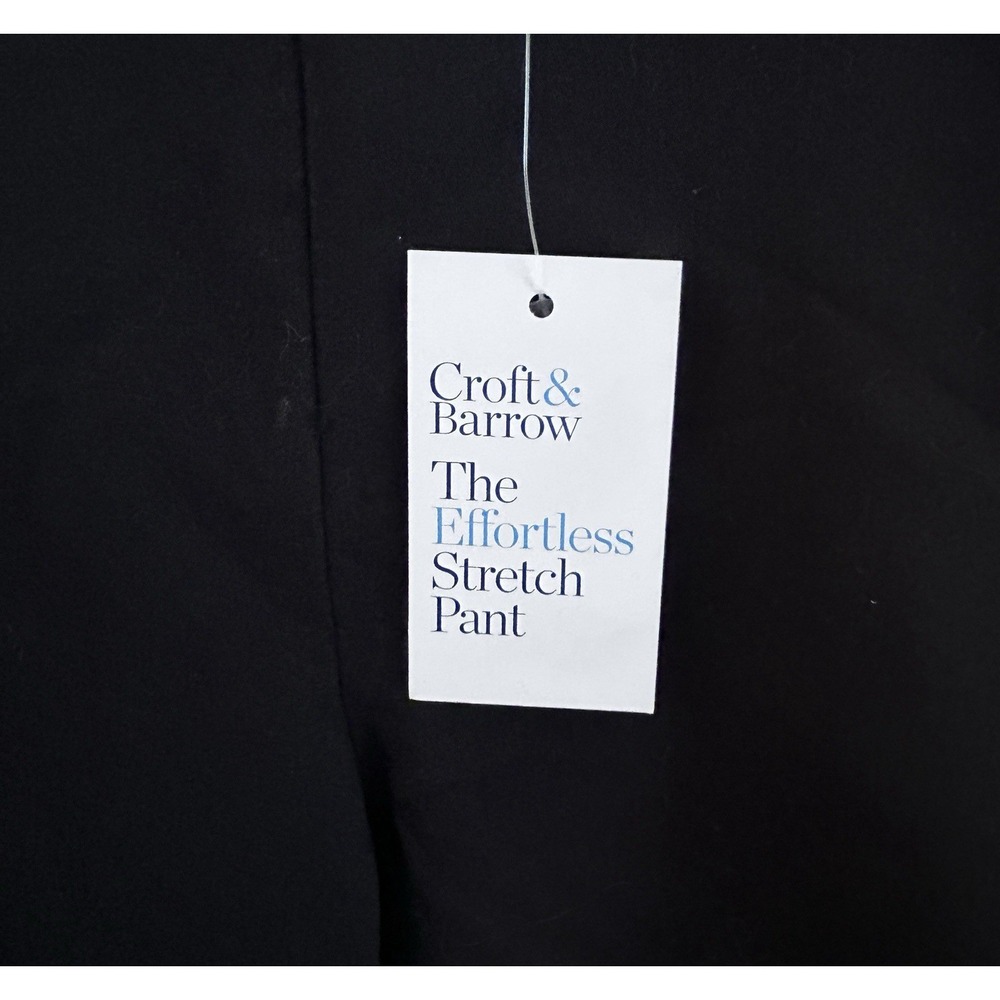 NWT Croft & Barrow The Effortless Stretch Chino Pant Mid Rise Black Sz8 Cotton - Picture 2 of 10